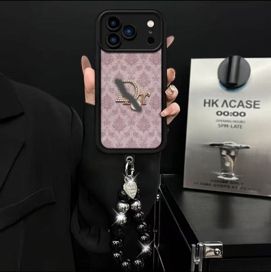 スマホケース  高級感ブレスレットを付き  ダブルDi** 耐衝撃・防振性能に優れ、高級感あふれるスマホケースで、iPhone11~17 に対応