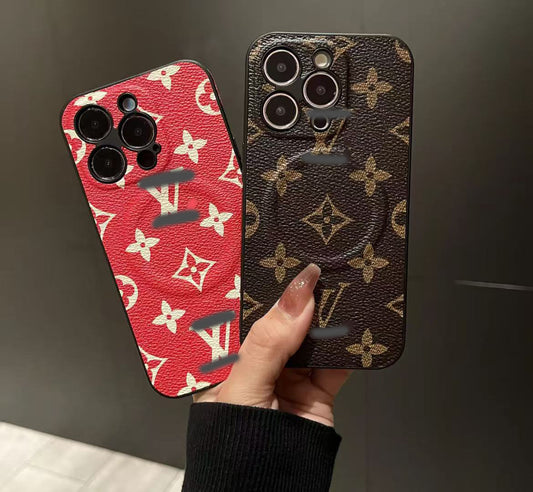 スマホケース  高級感マグネット式  ダブルV    耐衝撃・防振性能に優れ、高級感あふれるスマホケースで、iPhone12~16 に対応