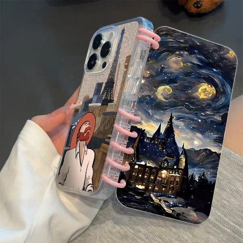 本型スマホケース 「星空」テーマ 手帳型スマホケース  キャラクターの柔らかい 折りたたみ式 ノート型 スマホケース  iPhone に対応