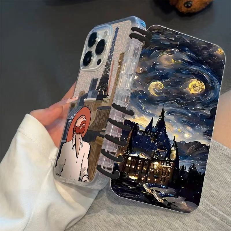 本型スマホケース 「星空」テーマ 手帳型スマホケース  キャラクターの柔らかい 折りたたみ式 ノート型 スマホケース  iPhone に対応