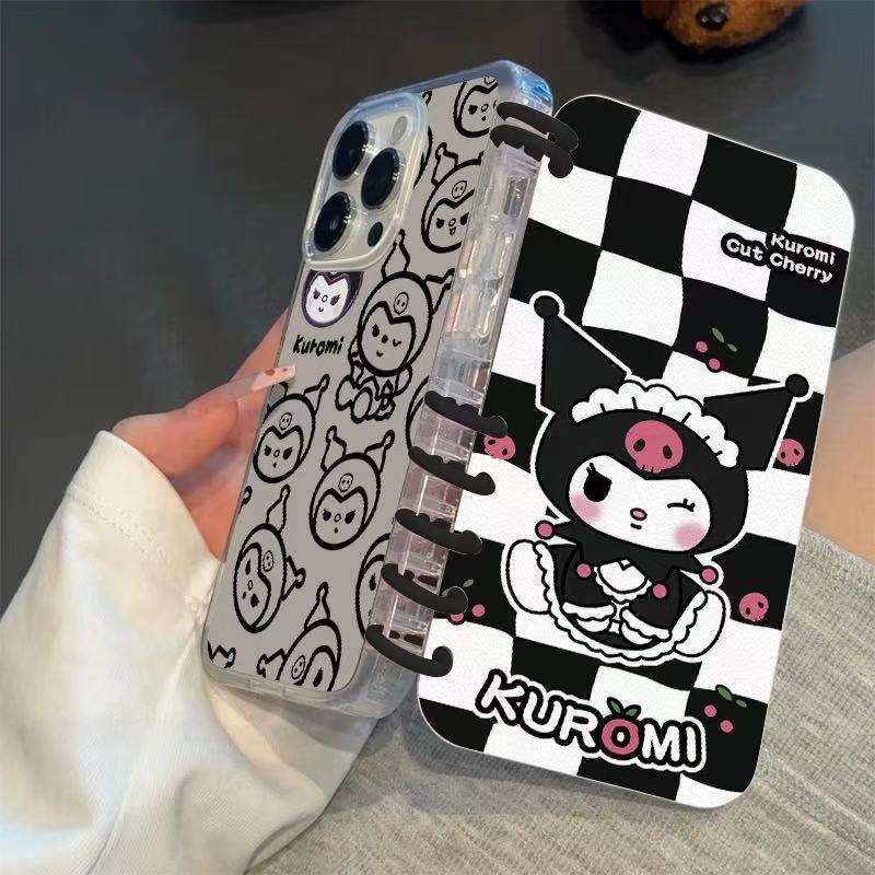 本型スマホケース 「クロミー」が可愛らしくノートテーマ 手帳型スマホケース  キャラクターの柔らかい 折りたたみ式 ノート型 スマホケース  iPhone に対応