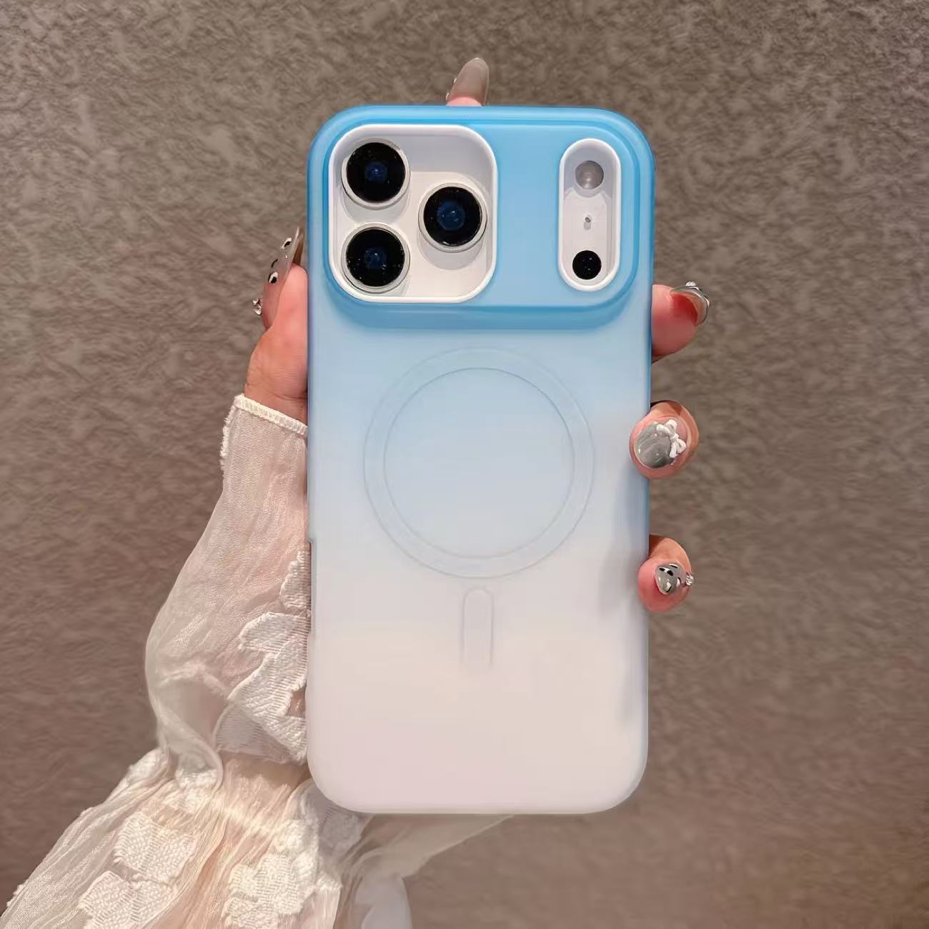 スマホケース  ゼリーグラデーションマグネットスマホケース    耐衝撃・防振性能に優れ、高級感あふれるスマホケースで、iPhone 11~17 に対応