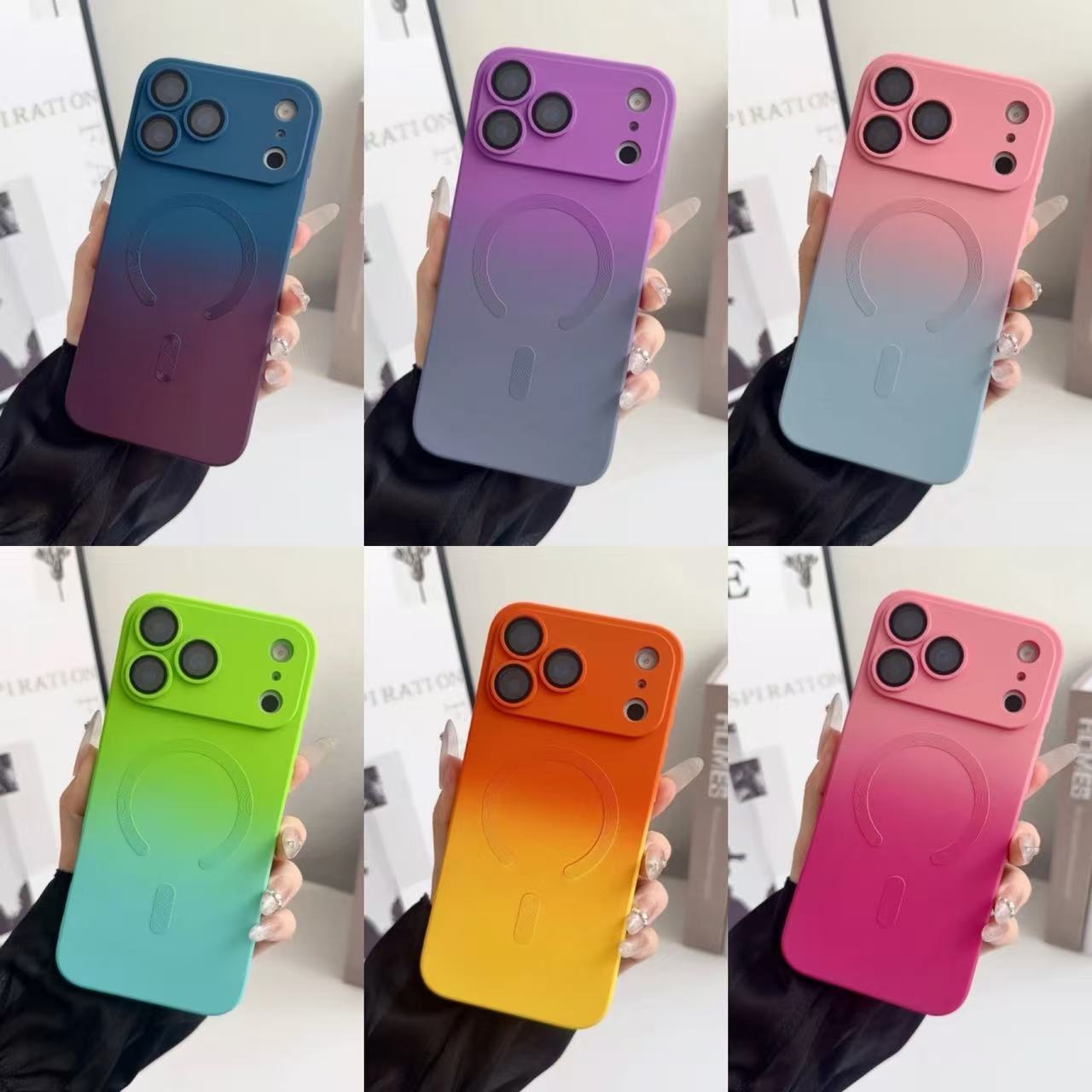 スマホケース  グラデーションリキッドマグネットスマホケース   耐衝撃・防振性能に優れ、高級感あふれるスマホケースで、iPhone 11~17 に対応