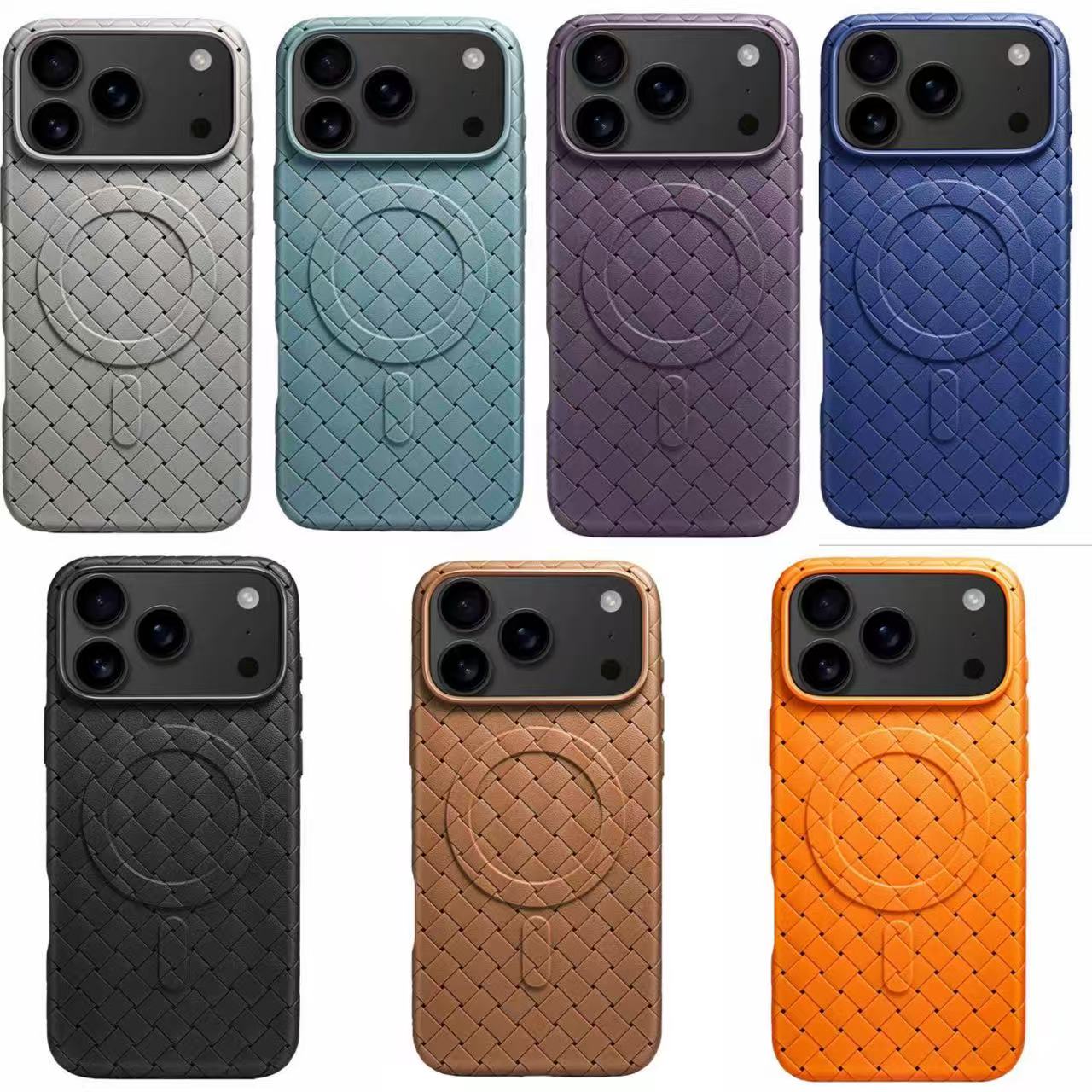 スマホケース  モノトーン ニット柄マグネットスマホケース  耐衝撃・防振性能に優れ、高級感あふれるスマホケースで、iPhone 11~17 に対応