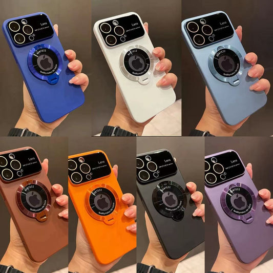 スマホケース  大ウィンドウ & スタンド付き プレミアムマグネットスマホケース  耐衝撃・防振性能に優れ、高級感あふれるスマホケースで、iPhone 11~17 に対応