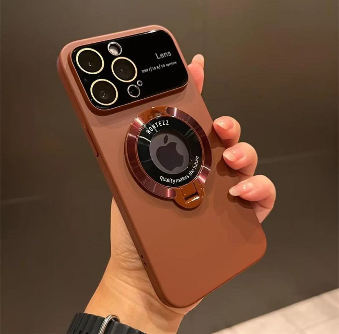 スマホケース  大ウィンドウ & スタンド付き プレミアムマグネットスマホケース  耐衝撃・防振性能に優れ、高級感あふれるスマホケースで、iPhone 11~17 に対応