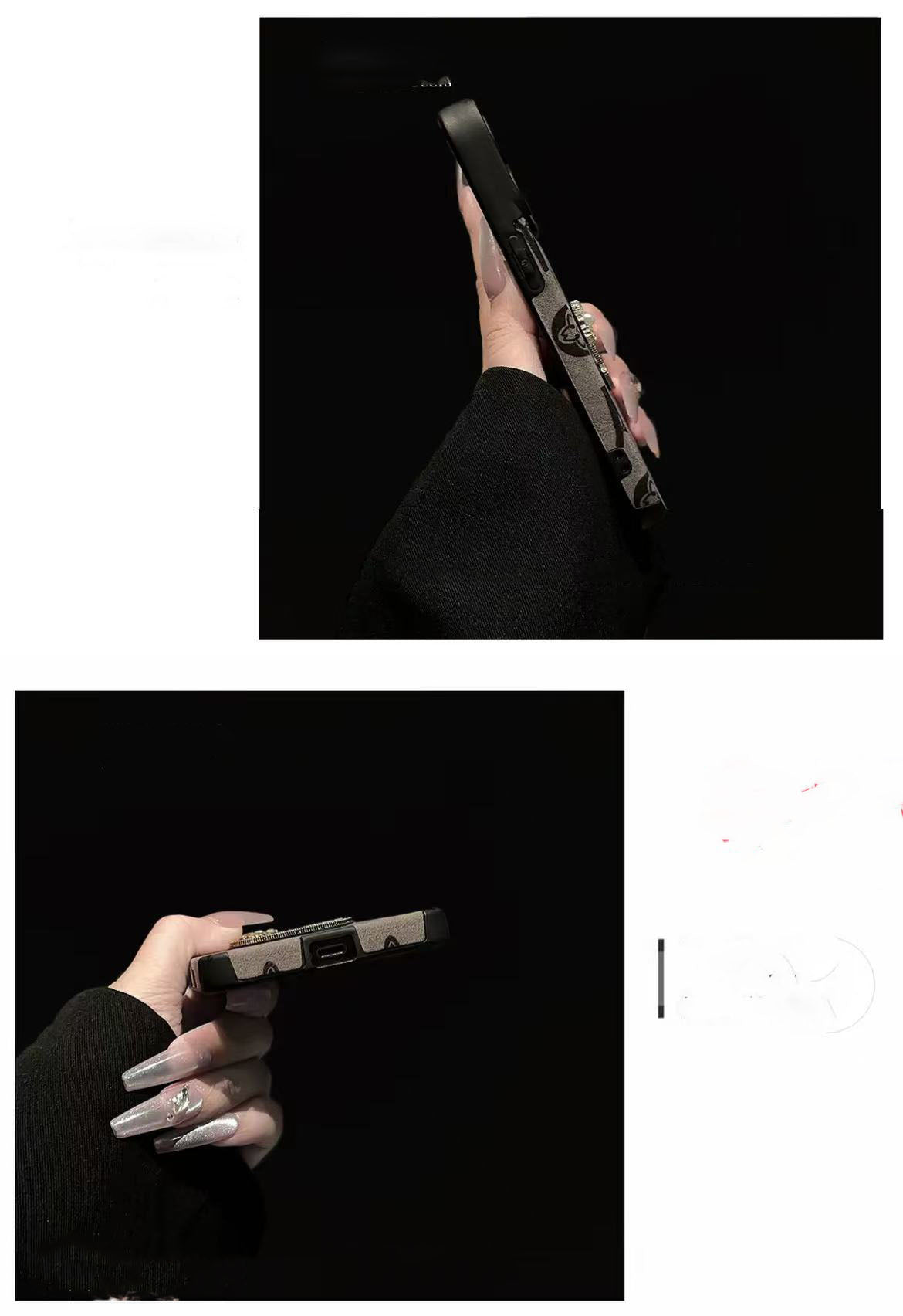 スマホケース 高級感ブレスレットを付き ダブルC 耐衝撃・防振性能に優れ、高級感あふれるスマホケースで、iPhone11~17 に対応