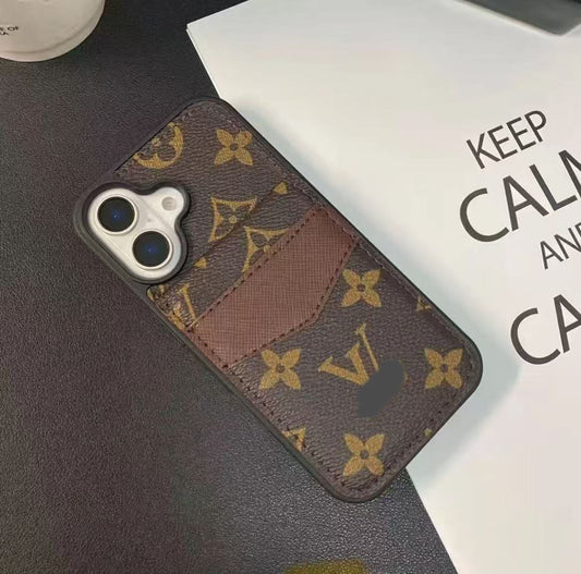 スマホケース  高級感カードスロット付き  ダブルV  耐衝撃・防振性能に優れ、高級感あふれるスマホケースで、iPhone13~17 に対応