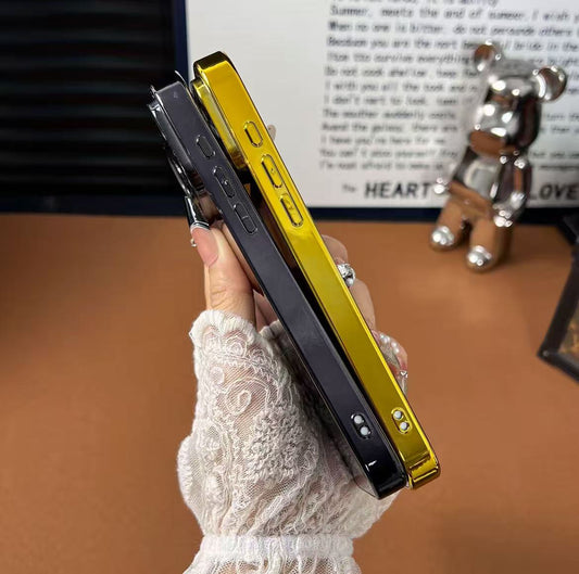 スマホケース 高級感メッキスマホケース ダブルV 耐衝撃・防振性能に優れ、高級感あふれるスマホケースで、iPhone13~17 に対応