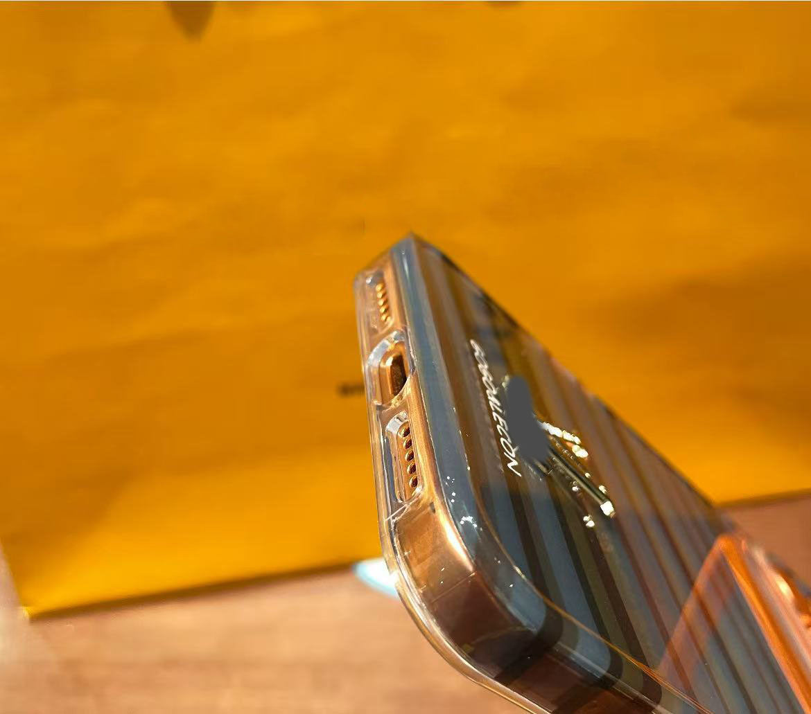 スマホケース 高級感レトロストライプスマホケース ダブルV 耐衝撃・防振性能に優れ、高級感あふれるスマホケースで、iPhone13~17 に対応