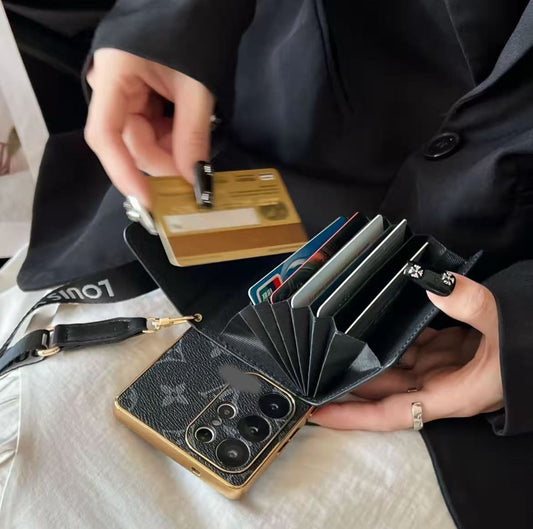 スマホケース 高級感ストラップ付き+カードポケット付きスマホケース ダブルVL Galaxy 専用 耐衝撃・防振性能に優れ、高級感あふれるスマホケースで、 Galaxy に対応