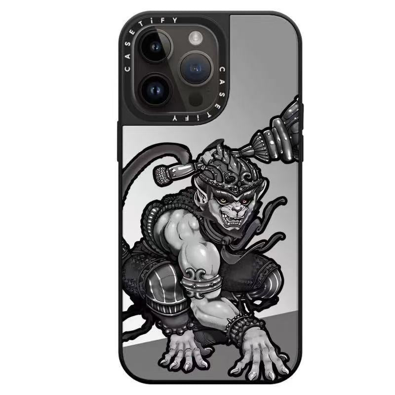 スマホケース ケースTIFY 鏡面仕上げの白黒波模様スマホケース! 耐衝撃・防振性能に優れ、高級感あふれるスマホケースで、iPhone12~16 に対応