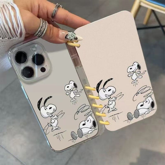 本型スマホケース スヌーピの愛らしい柄が魅力的なスマホケースです! 手帳型スマホケース キャラクターの柔らかい 折りたたみ式 ノート型 スマホケース iPhone に対応