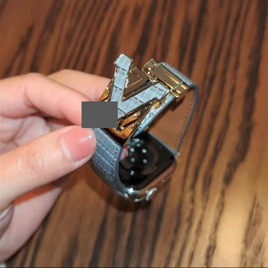 アップルウォッチストラップ Apple Watch ダブルV バンド レザー リザード柄 iWatch ストラップ 38mm~49mm 対応