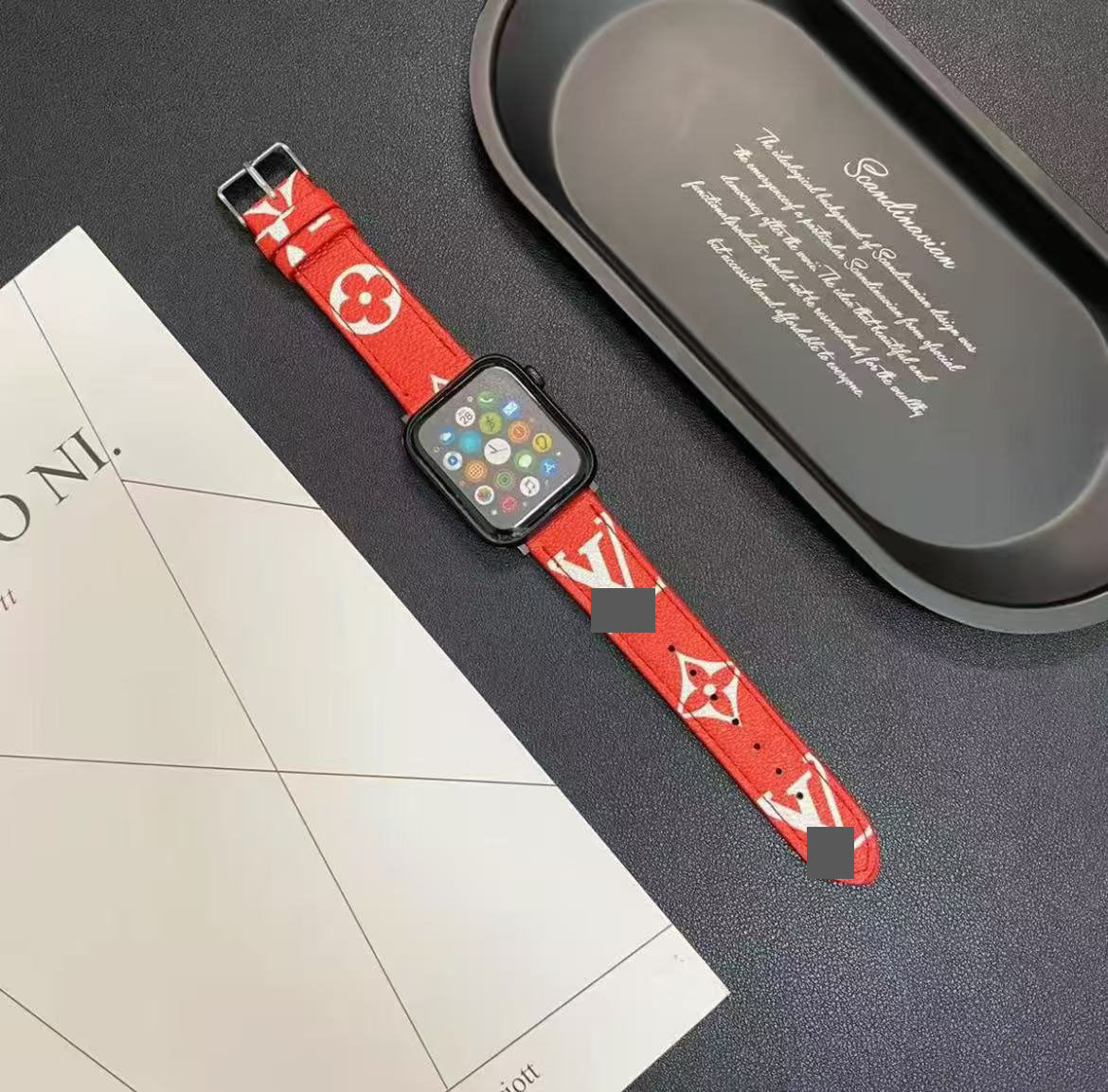 アップルウォッチストラップ Apple Watch ダブルV バンド レザー リザード柄 iWatch ストラップ 38mm~49mm 対応