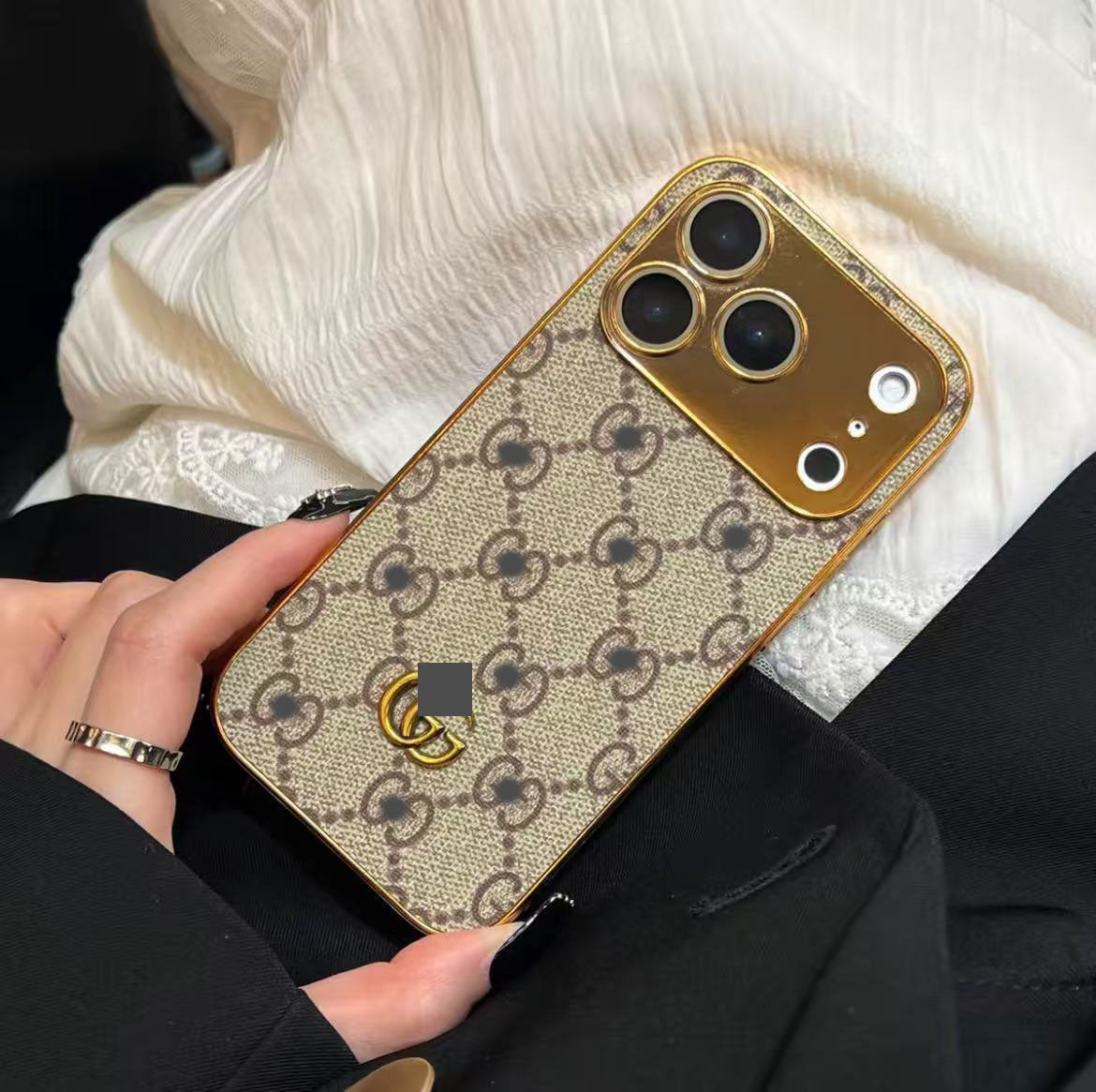 スマホケース 高級感メッキ加工 スマホケース ダブルVL ダブルG 耐衝撃・防振性能に優れ、高級感あふれるスマホケースで、iPhone に対応