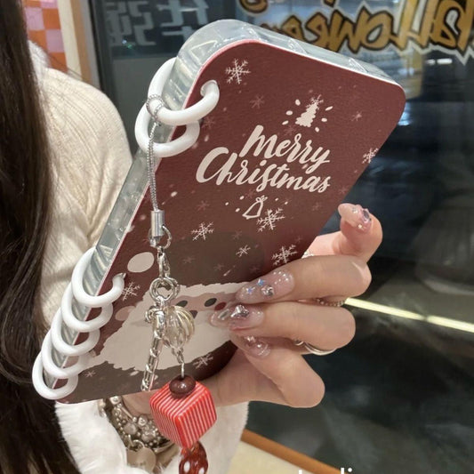 本型スマホケース クリスマステーマ 手帳型スマホケース キャラクターの柔らかい 折りたたみ式 ノート型 スマホケース  iPhone に対応