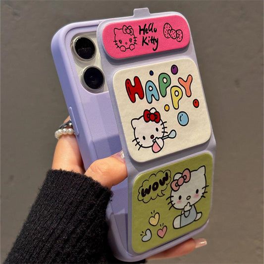 スマホケース  ハローキティテーマ 磁石式折りたたみスマホケース   耐衝撃・防振性能に優れ、高級感あふれるスマホケースで、iPhone に対応