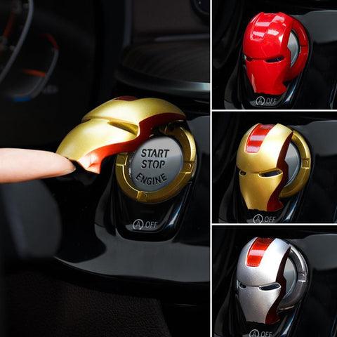 カー用品 車飾り物 アイアンマン バットマン エンジンプッシュボタン カバー スタートストップボタンスイッチ装飾カバー