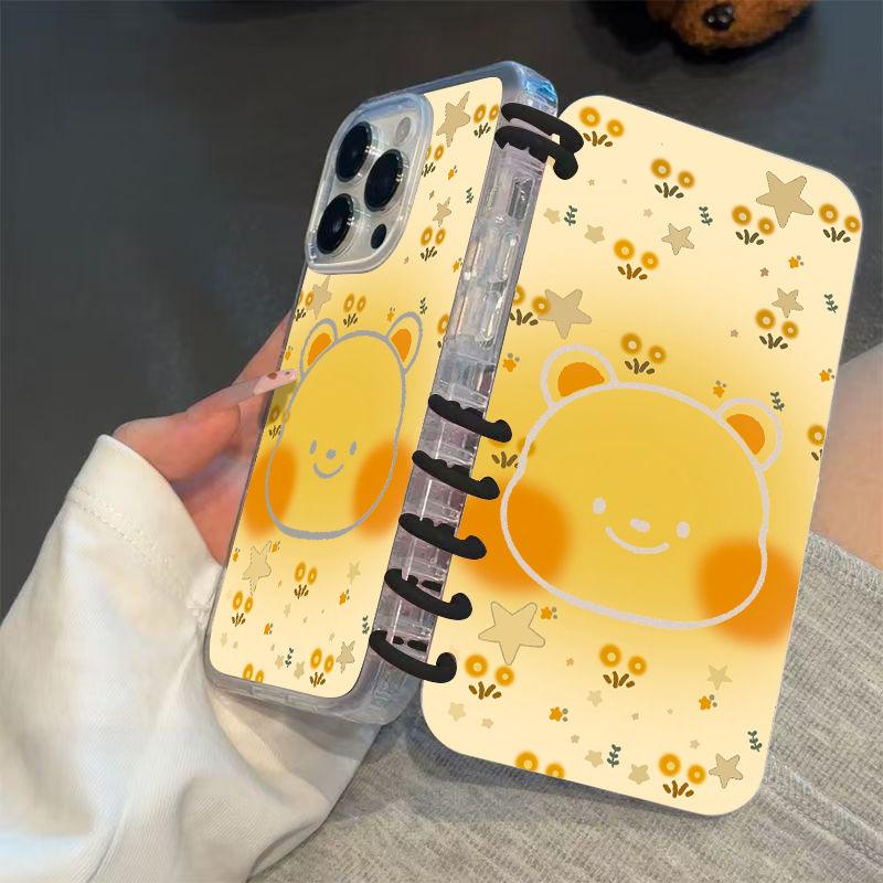 本型スマホケース 可愛いテーマ 手帳型スマホケース キャラクターの柔らかい 折りたたみ式 ノート型 スマホケース  iPhone に対応