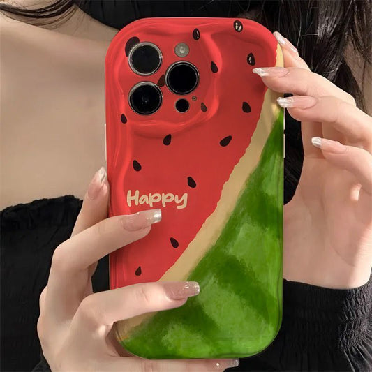 スマホケース  スイカの爽やかな夏をいつでも手元に!  耐衝撃・防振性能に優れ、高級感あふれるスマホケースで、iPhone に対応