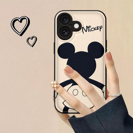 人気のミッキー  デザイン 、耐衝撃・防振性能に優れ、高級感あふれるチェーン付きスマホケースで、iPhone に対応