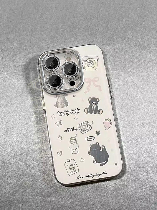 スマホケース 蝶ネクタイをつけた子犬 デザイン 高級感あふれるブレスレット付きスマホケース、iPhone に対応