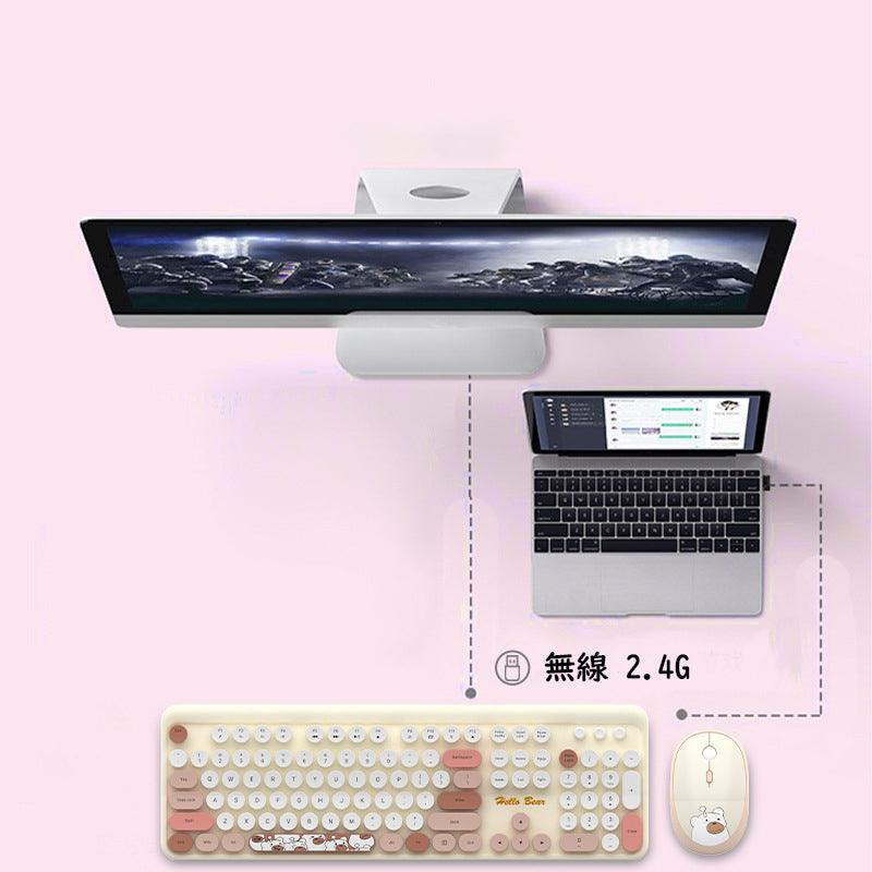 MOFII ワイヤレスキーボードとマウスのセット|マウスパッド・かわいい・レトロタイプライター・おしゃれ・色褪せにくい・静音無線2.4G・タッチ感 - BicMart