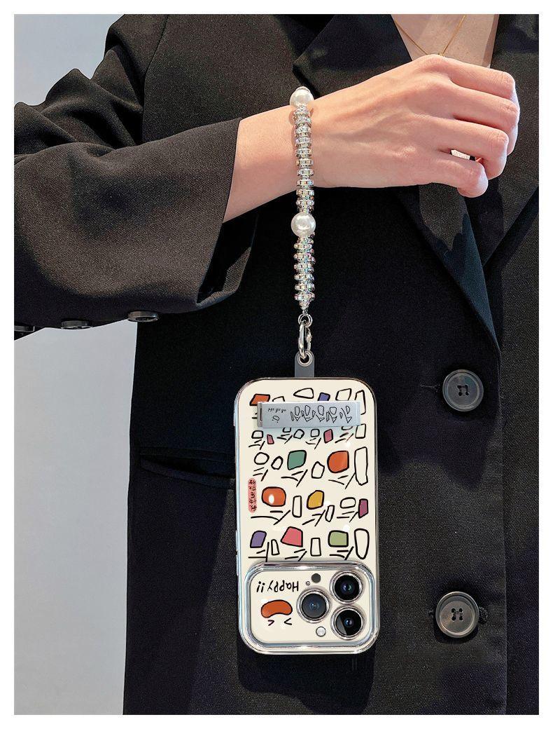 Haha smile design, luxurious bracelet and stand included, smartphone case for iPhone