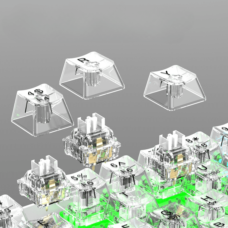 キーボード|透明・有線・メカニカルキーボード・ホットスワップ・発光・オフィス・ゲーム・エレクトロニクス・透明感 - BicMart