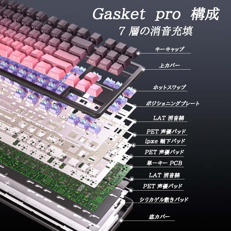 T88 ワイヤレスメカニカルキーボード(三モード・超静音・サイド刻印)ゲーム&E - sports&事務用ワイヤレスメカニカルキーボード - BicMart