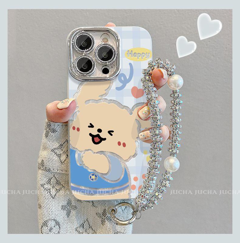 くっつくプリン デザイン 高級感あふれる 紐付き スマホケース iPhone に対応