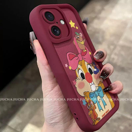 スマホケース ボウタイをつけたディッィー デザイン 、耐衝撃・防振性能に優れ、高級感あふれるスマホケースで、iPhone に対応