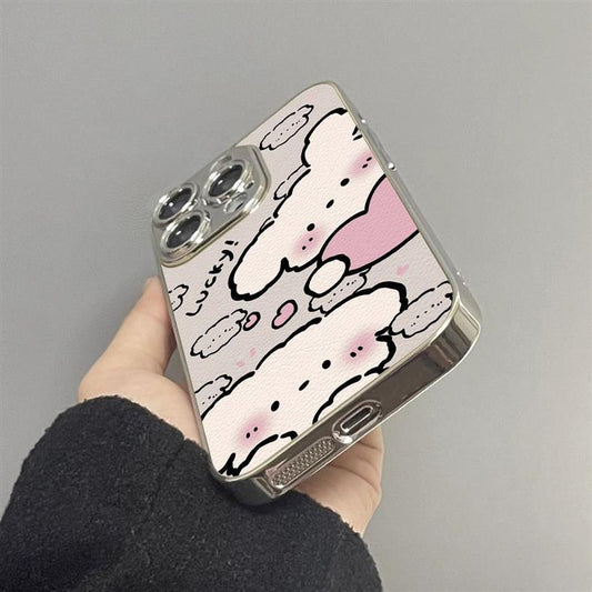 幸運を招くハートを持つ子犬  デザイン  シリコン製で耐衝撃性が高く、高級感あふれるスマホケース、iPhone に対応