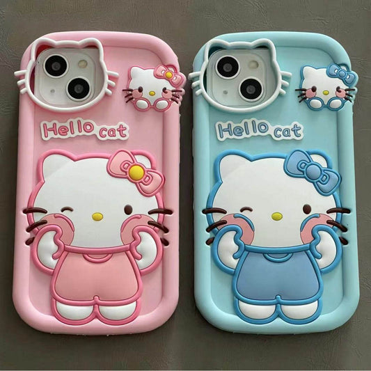 スマホケース  ハローキティ ピンチするだけで幸せが膨らむテーマ  耐衝撃・防振性能に優れ、高級感あふれるスマホケースで、iPhone に対応