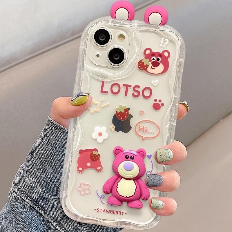 スマホケース  ストロベリーベアシリーズテーマ  耐衝撃・防振性能に優れ、高級感あふれるスマホケースで、iPhone に対応