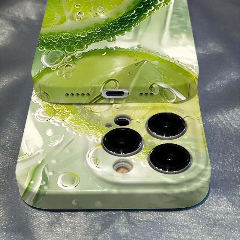 スマホケース  泡立つレモンソーダ 、涼しさがパチンと炸裂!  耐衝撃・防振性能に優れ、高級感あふれるスマホケースで、iPhone に対応