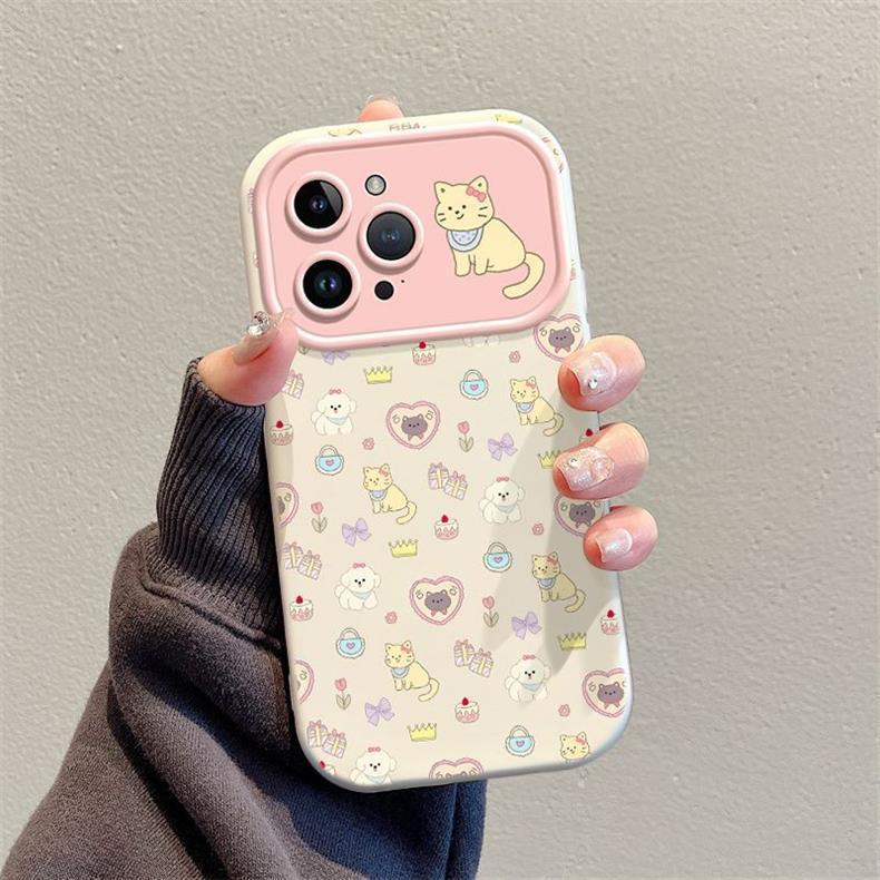 可愛い子猫 デザイン 高級感あふれる 紐付き スマホケース、iPhone に対応