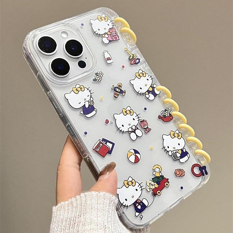 本型スマホケース ハローキティテーマ 手帳型スマホケース キャラクターの柔らかい 折りたたみ式 ノート型 スマホケース iPhone に対応