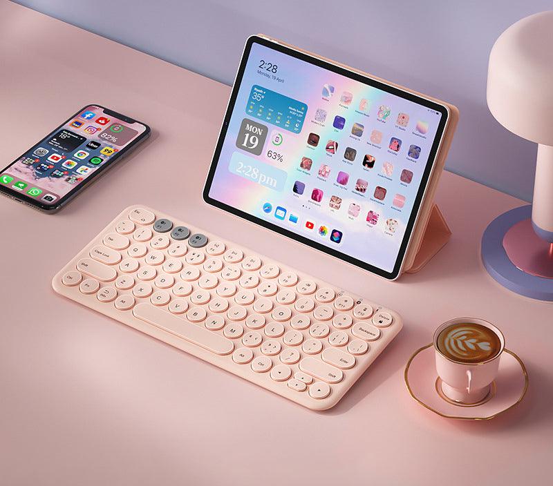 BOWキーボードマウスセット|ワイヤレス・おしゃれ・タブレット/PC/スマホ対応・Bluetooth接続・充電可能・長時間稼働 - BicMart