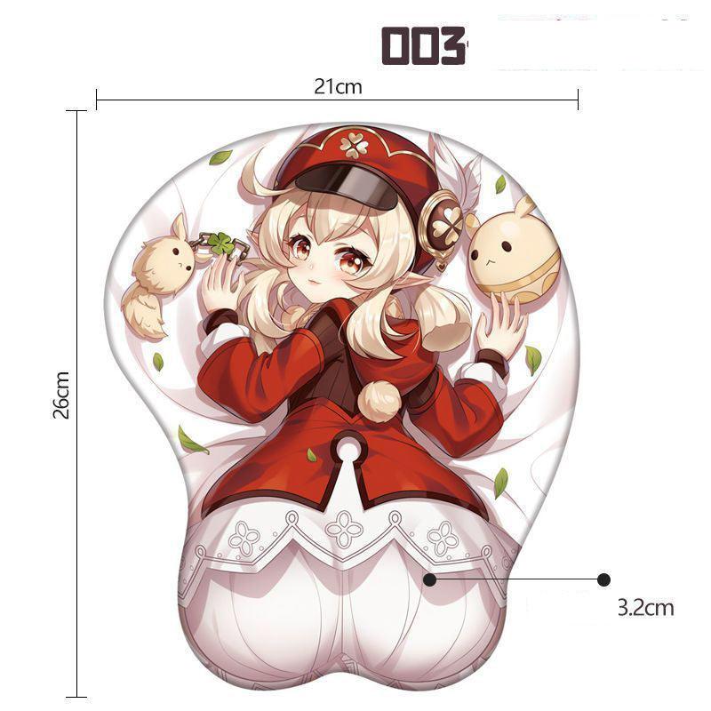 原神シリーズの立体 3D シリコンキーボード手首 サポート&マウスパッド - BicMart