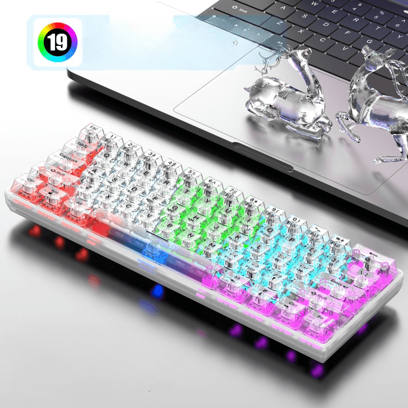 キーボード|透明・有線・メカニカルキーボード・ホットスワップ・発光・オフィス・ゲーム・エレクトロニクス・透明感 - BicMart