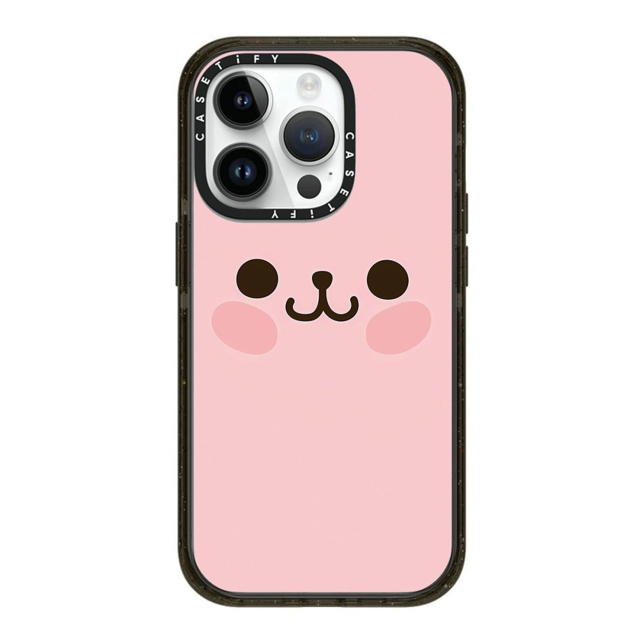 スマホケース ピンクの笑顔テーマ 耐衝撃・防振性能に優れ、高級感あふれるスマホケースで、iPhone に対応