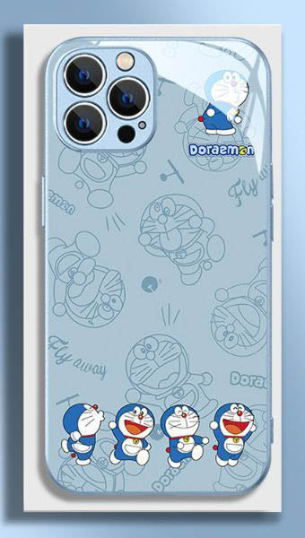 スマホケース  ドラえもんテーマ、強化ガラス素材  耐衝撃・防振性能に優れ、高級感あふれるスマホケースで、iPhone に対応