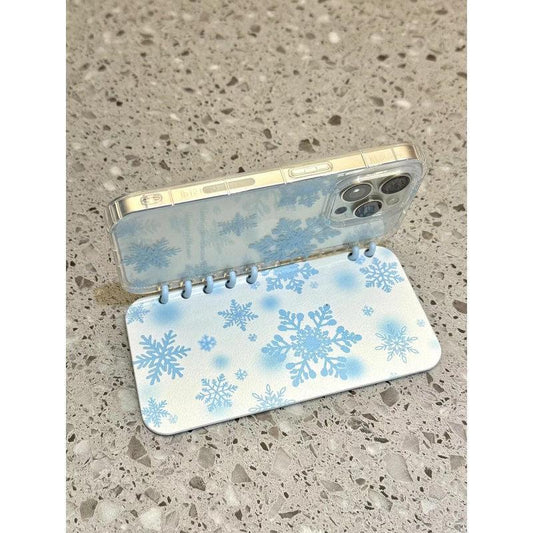 本型スマホケース 雪テーマ 手帳型スマホケース キャラクターの柔らかい 折りたたみ式 ノート型 スマホケース  iPhone に対応