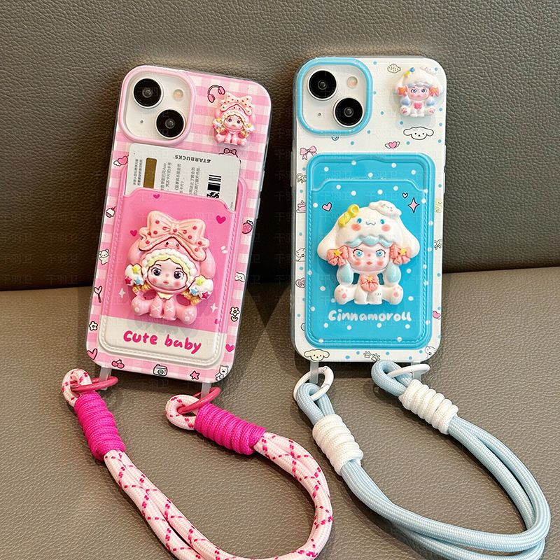 スマホケース  可愛らしさと実用性がマッチしたカードケース付きスマホケース!  耐衝撃・防振性能に優れ、高級感あふれるスマホケースで、iPhone に対応