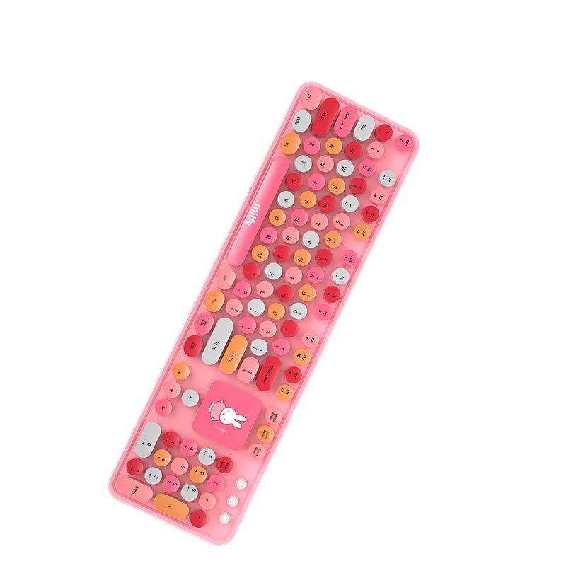 ワイヤレスキーボードとマウスのセット|マウスパッド・かわいい・レトロタイプライター・おしゃれ・色褪せにくい・静音無線・タッチ感 - BicMart