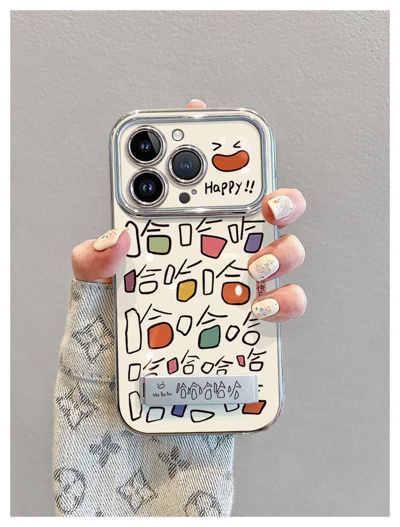 Haha smile design, luxurious bracelet and stand included, smartphone case for iPhone