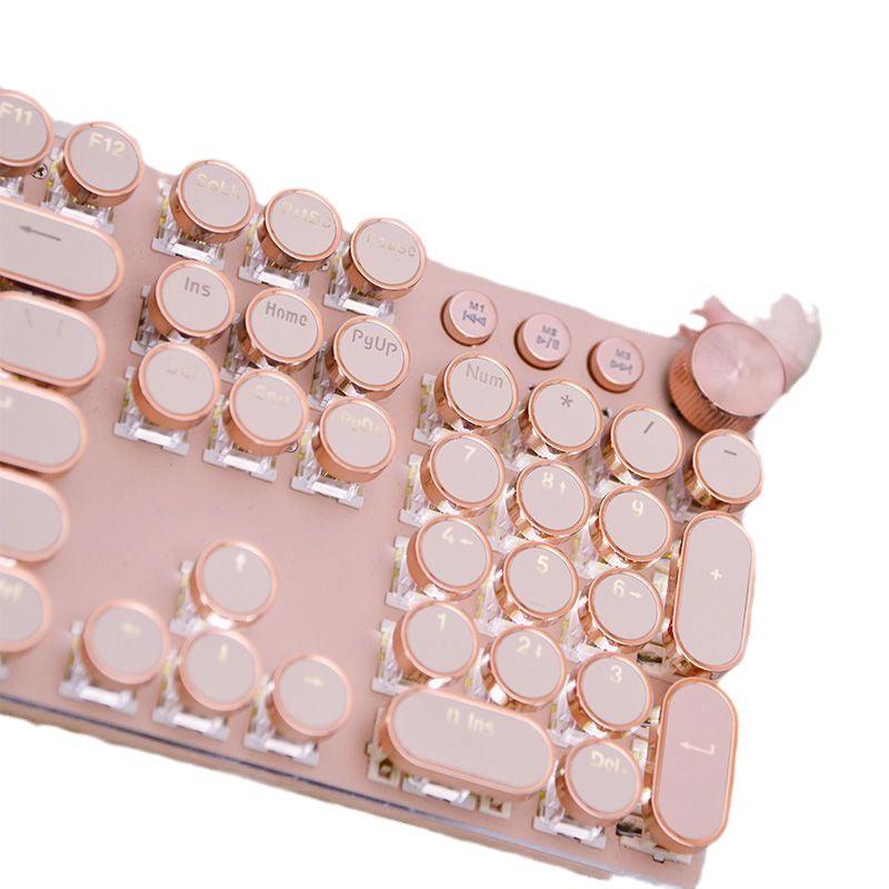 メカニカルキーボード|Bluetoothタイプ・ローズ金・かっこういい・ヴィンテージ・ゲーム用・使いやすい・手応えがよい・104キー - BicMart