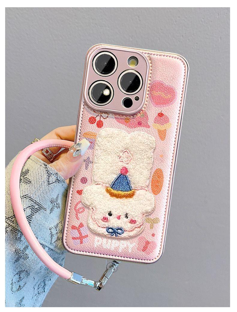 ぺたんこ動物 高級感あふれる 紐付き スマホケース iPhone に対応
